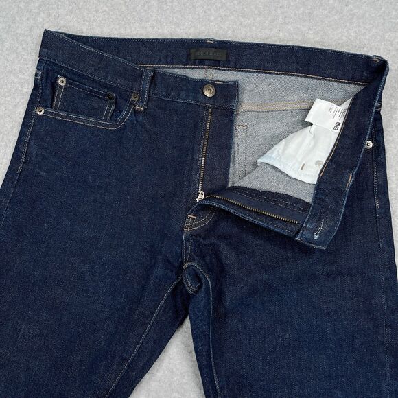 Uniqlo Jeans Mens 35 x 32 (34x31) Slim Straight Japanese Kaihara Selvedge Denim - Picture 8 of 14